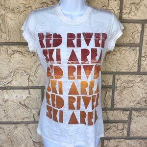 Red River Ski Resort Tee Shirt burnout Size Med Sport Ski Snow